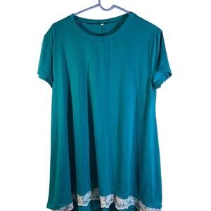 Green Summer Top Short Sleeve Size XXL